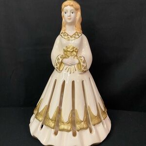 Vintage Lillian Vernon 9" Ceramic Napkin Holder Angel Lady Figurine Retired